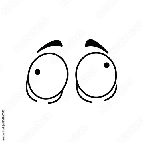 Cartoon face logo EPS vector comic caricature Expressive eyes and mouth, cute flat vector character.