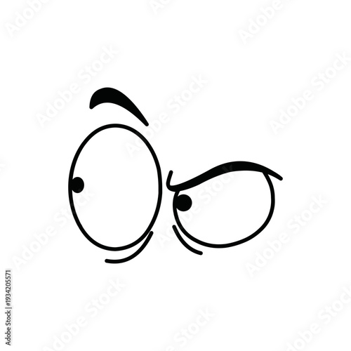 Cartoon face logo EPS vector comic caricature Expressive eyes and mouth, cute flat vector character.