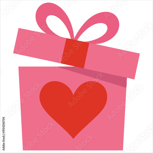 Simple and colored vector illustration of heart gift box isolated on white background