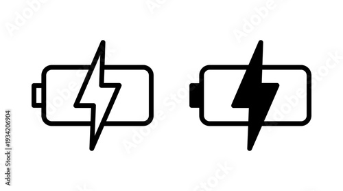 Battery icon set vector. battery charging sign and symbol. battery charge level