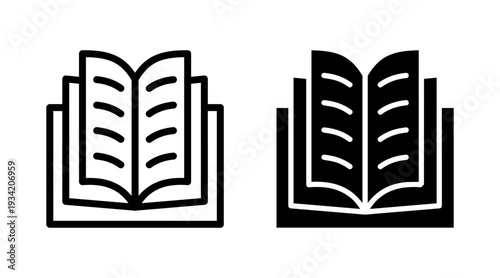 Book icon set vector. open book sign and symbol. ebook icon