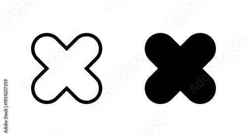 Close icon set vector. Delete sign and symbol. cross sign