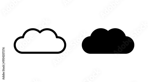Cloud icon set vector. cloud sign and symbol