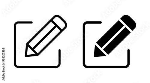 Edit icon set vector. edit document sign and symbol. edit text icon. pencil. sign up