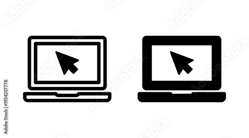 Laptop icon set vector. computer sign and symbol