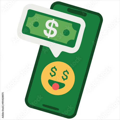 Flat style vector illustration of cute smartphone character with funny faces for kawaii mobile concept on white background