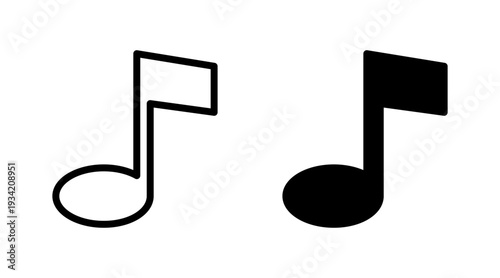 Music icon set  vector. note music sign and symbol