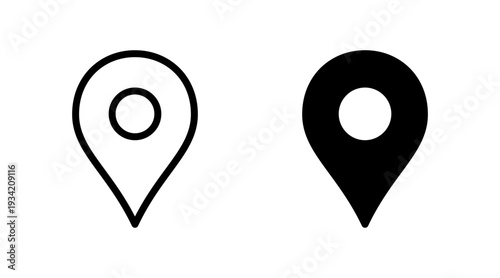 Pin icon set vector. Location sign and symbol. destination icon. map pin