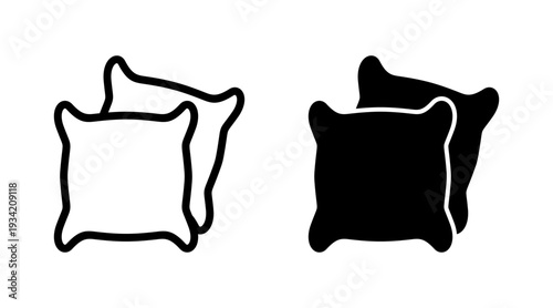 Pillow icon set vector. Pillow sign and symbol. Comfortable fluffy pillow