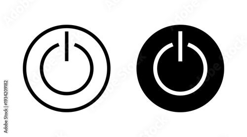 Power icon set vector. Power Switch sign and symbol. Electric power