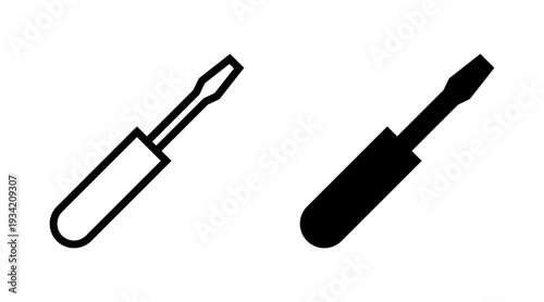 Screwdriver icon set vector. tools sign and symbol