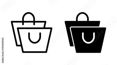 Shopping bag icon set vector. shopping sign and symbol