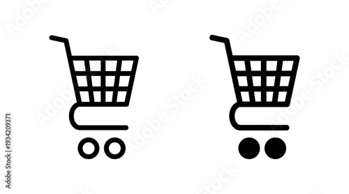 Shopping icon set vector. Shopping cart sign and symbol. Trolley icon