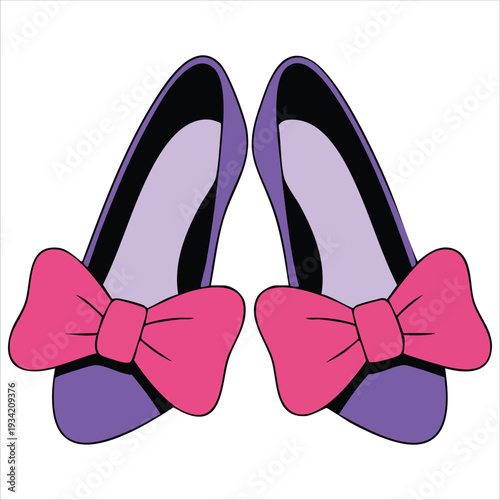 Isolated vector design of purple high heel shoes for fashion and style concept on white background