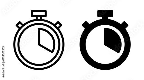 stopwatch icon set vector. Timer sign and symbol. Countdown icon. Period of time