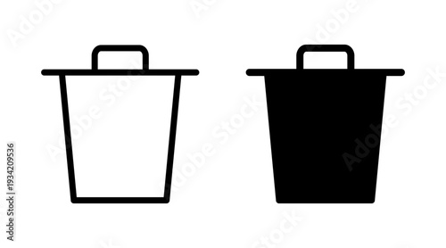 Trash icon set vector. trash can icon. delete sign and symbol.