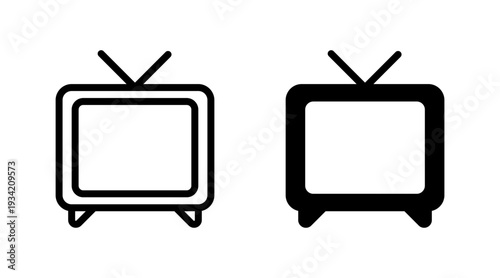 Tv icon set vector. television sign and symbol