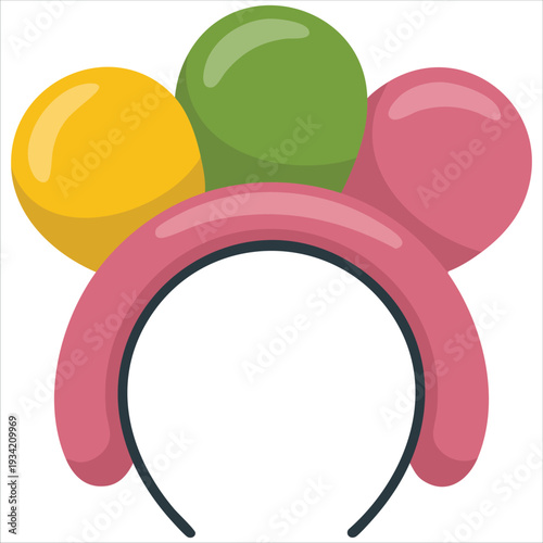Cartoon vector illustration of hot dog headband with sausages for costume accessory on white background
