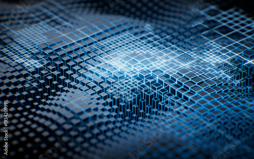 Abstract cube board background, 3d rendering.