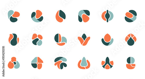 Abstract logo set. Geometric shapes, modern design