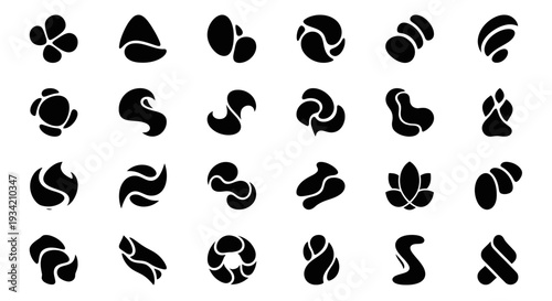 Abstract Organic Shapes Collection, Black and White