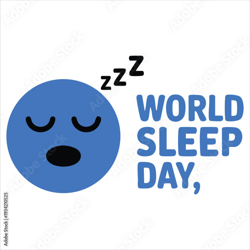 Isolated vector design of World Sleep Day symbol with sleep icon for health concept on white background