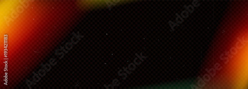 Film light leaks warm red orange texture. Distressed photo yellow burn effect. Movie filter diagonal overlay frame. Blur bright gradient. Disco party gradation frame. Vector transparent red effect.