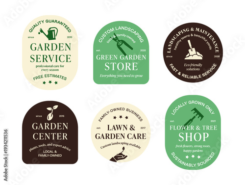 Gardening business logo templates that reflect the variety of gardening and landscaping services offered to local customers and communities.