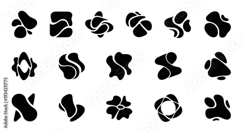 Abstract organic shapes, fluid design elements set