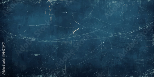 Abstract grunge blue background with a textured water pattern and vintage paint design featuring light effects for an artistic underwater storm backdrop.