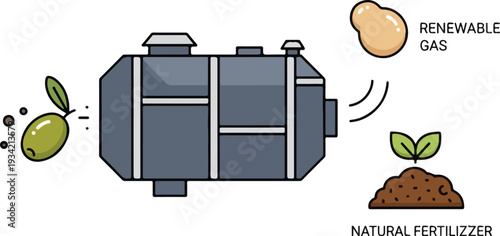 Automated fertilizer dispenser releasing renewable gas and enhancing soil fertility with precise nutrient distribution for optimal plant growth