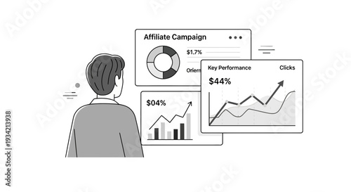 Man viewing data analytics on screens.
