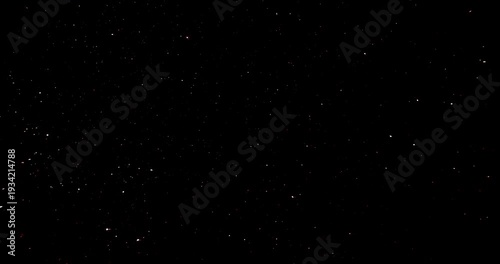 Fast flickering shining dots abstract background.  Twinkling  micro-glitter particles gently floating and sparkling against black background.