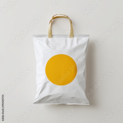 Wallpaper Mural White Pouch With Yellow Circle Logo Centered Torontodigital.ca