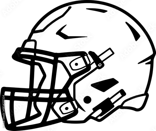 American football helmet side view with facemask