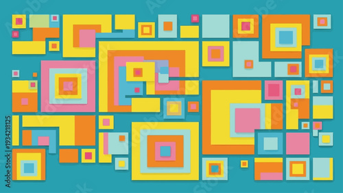 Vibrant Abstract Geometric Pattern Background with Colorful Squares