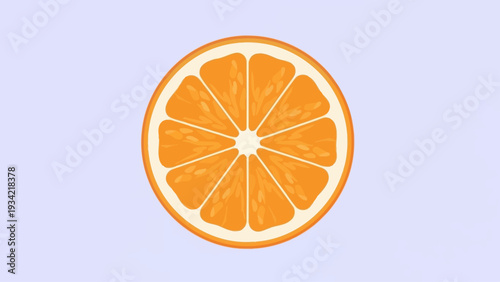 A vibrant, flat illustration of a single orange fruit slice.
