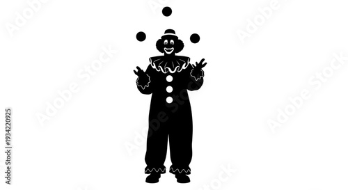 Juggling Clown Silhouette