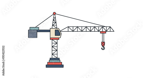 Construction Crane Icon, Industrial Machine, Building Equipment