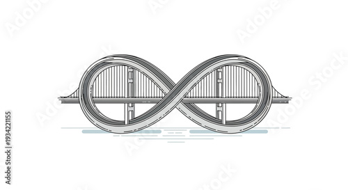 Infinity bridge loop, endless road, concept of connection and journey