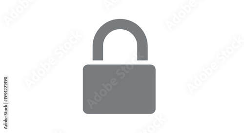 Gray padlock icon on white background