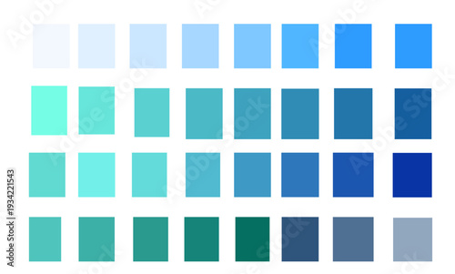 Blue Tone Color Shade BackgroundIllustration. Blue, green swatches color pallete.Vector Illustrations