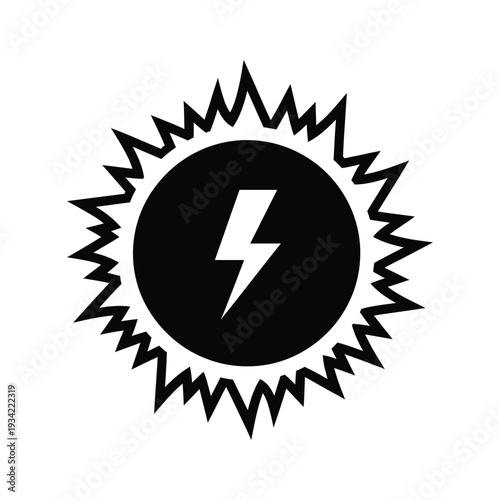 Lightning Bolt Sun Energy Symbol Power Icon