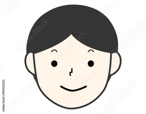 ベリーショートの可愛い女の子　前髪センター分け