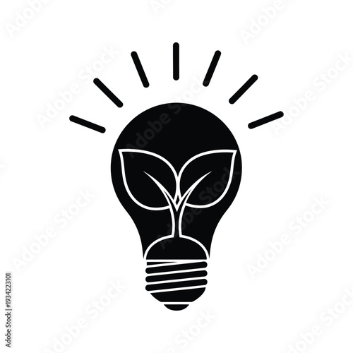 Green Idea Lightbulb Growth Concept