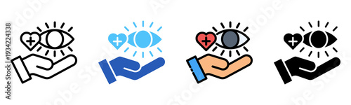 Eye Care Icon Multiple Style Collection Set 