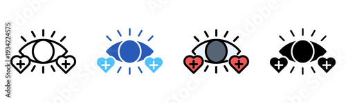 Vision Health Icon Multiple Style Collection Set 