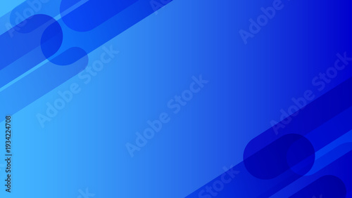 青と紺のグラデーション背景 対角に半透明楕円を配置したビジネスフレーム 余白あり（16:9）