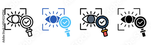 Retina Scan Icon Multiple Style Collection Set 