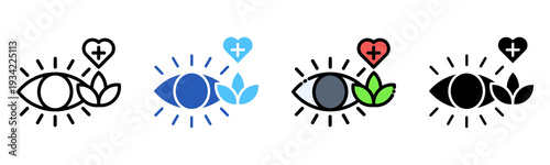 Ocular Therapy Icon Multiple Style Collection Set 